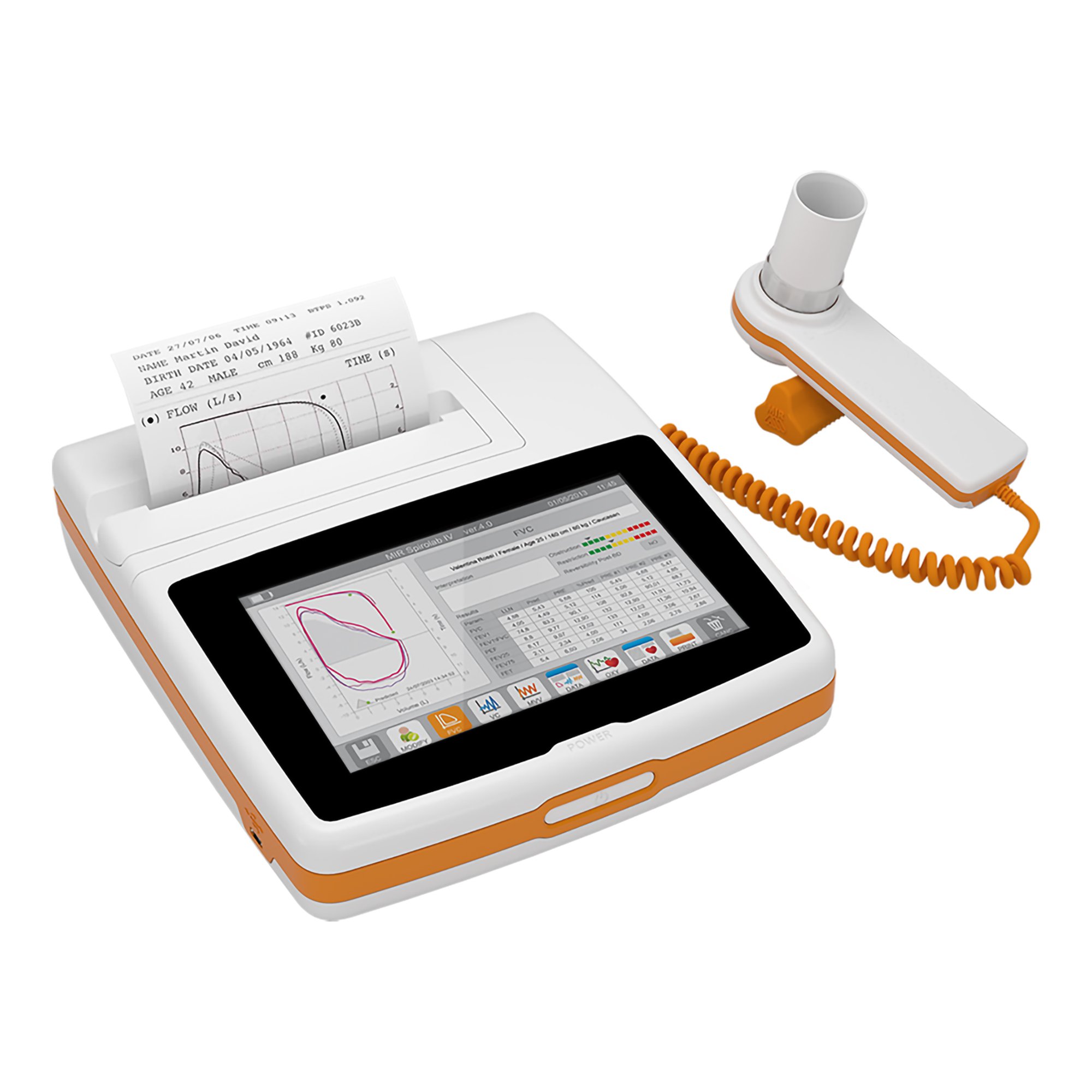Spirometer Spirobank ll™ +/- 16 L/s Touch Screen Display Reusable by Medical International Research USA MIR  ID 911080